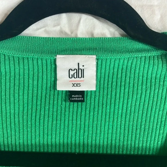 Cabi Cocktail Cardigan #6244 - Green Wrap Sweater Cardigan with tie waist - Picture 2 of 6